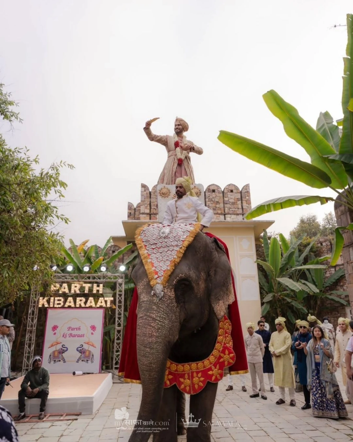 Pastel groom safa photographed in natural daylight for Ramnagar